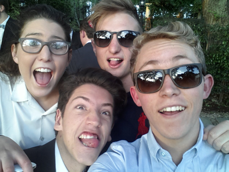 Yossi [R] with friends