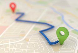 A map and GPS