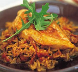 Chicken Pilaf with Nuts and Craisins