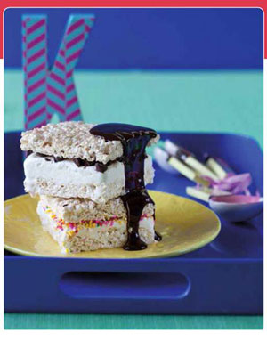 Rice Krispies Ice Cream Sandwiches